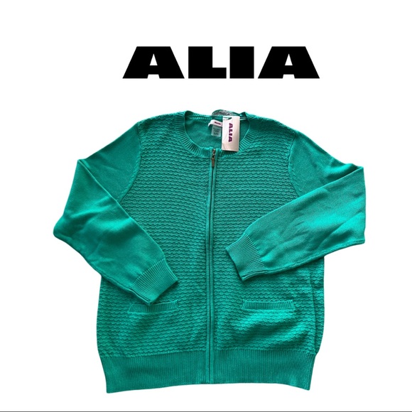 SZ XL ALIA GREEN SWEATER CARDIGAN - Picture 1 of 10